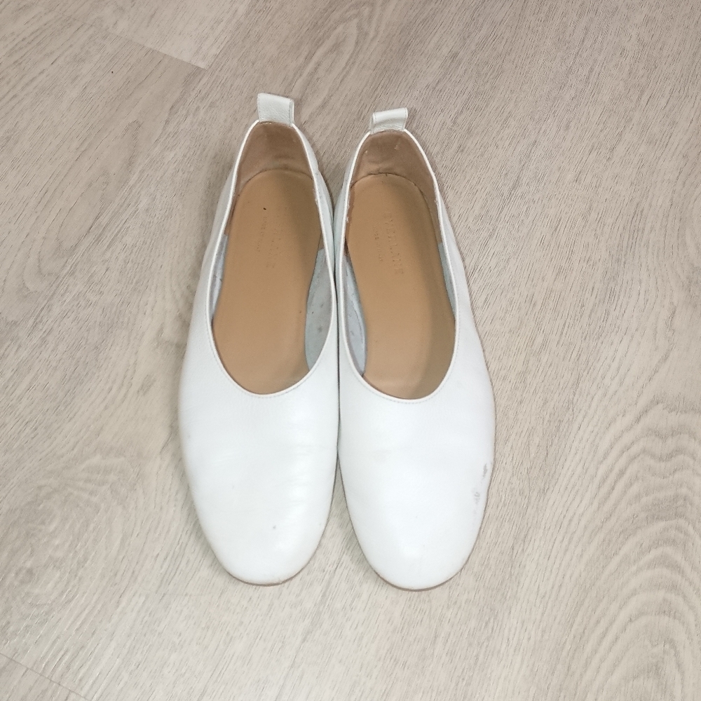 Everlane White Leather Day Glove Flats